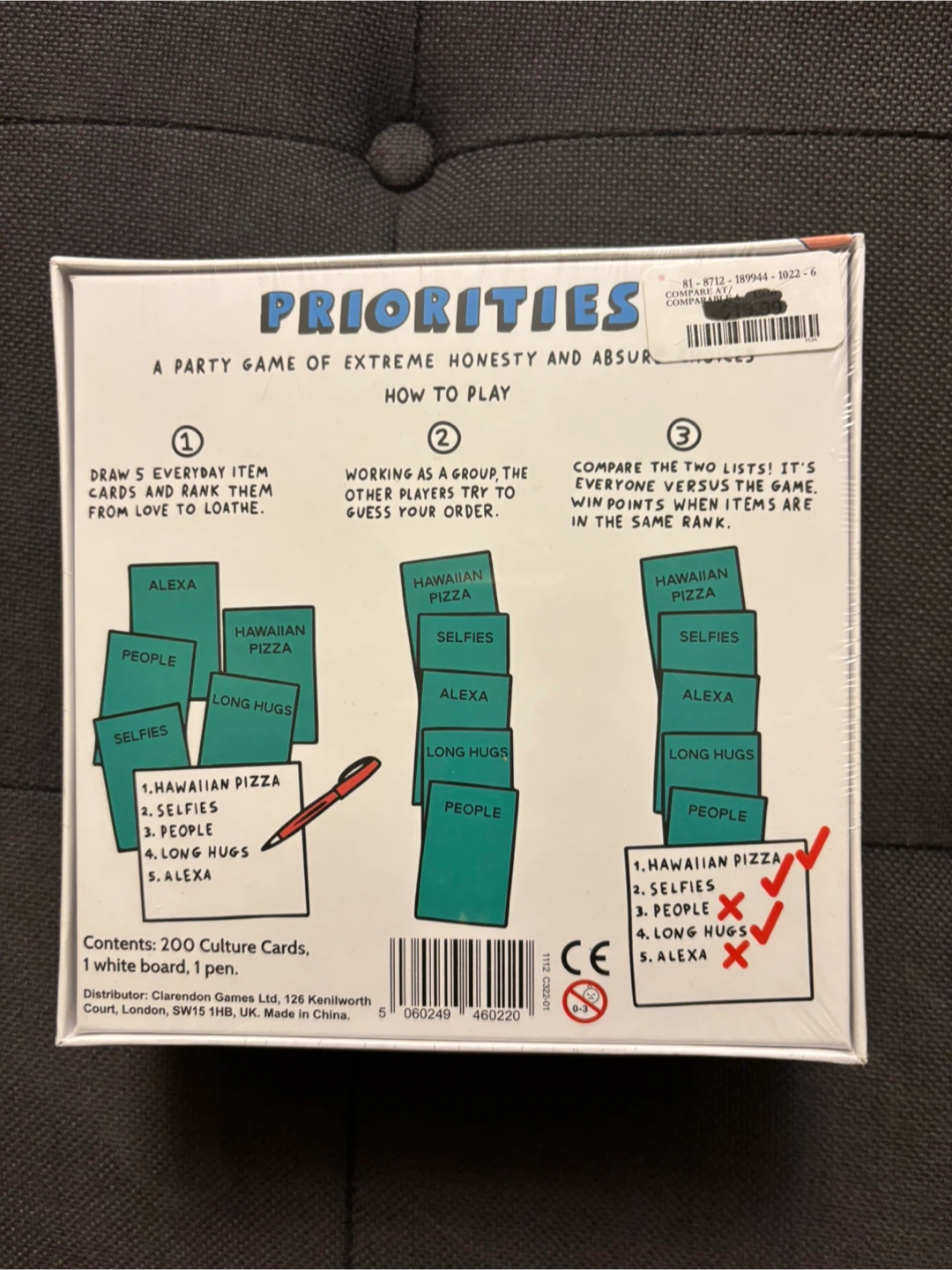 Priorities A Party Game of Absurd Choices Board Game - photo 3