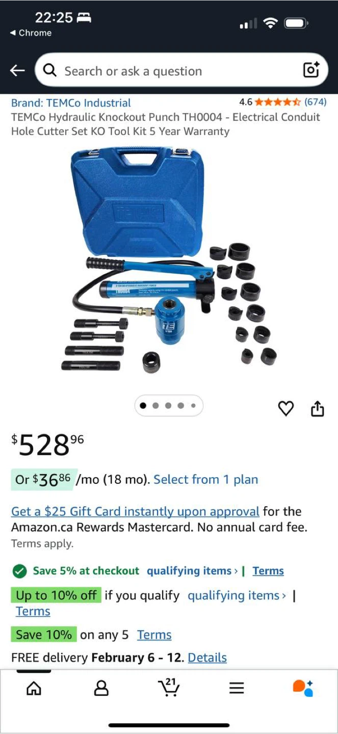 TEMCo Hydraulic Knockout Punch Set TH0004