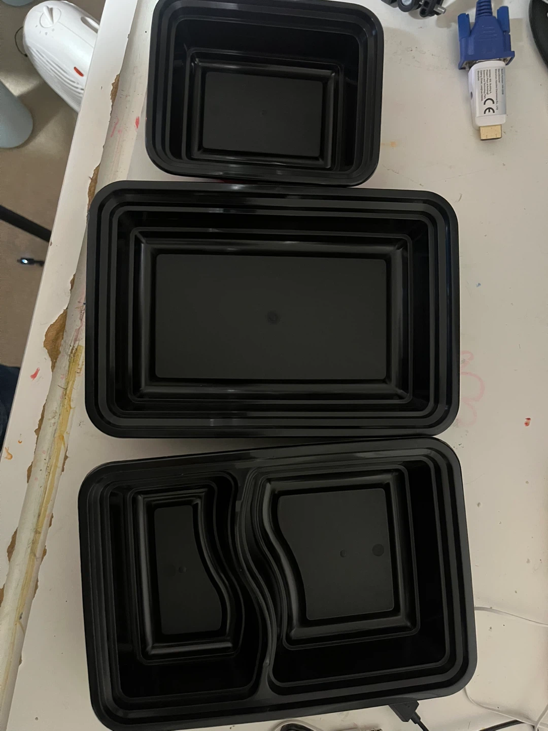 50 pcs Black Food Prep Containers