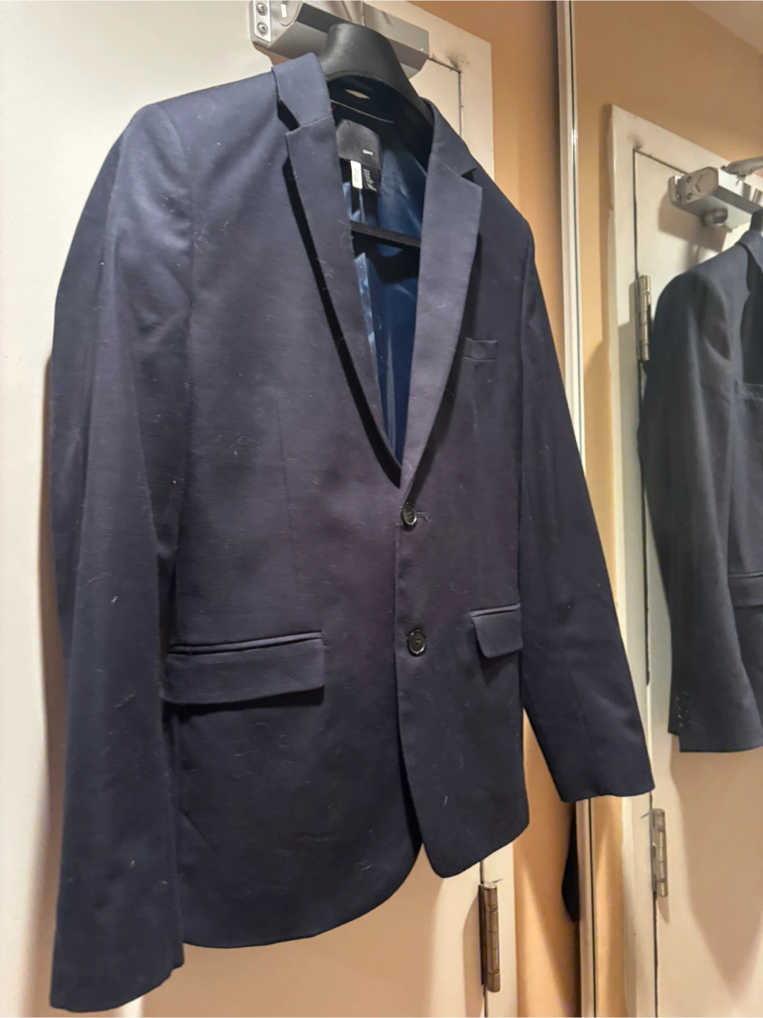 H&M Men's Navy Blue Slimfit Blazer, size 46 - photo 3