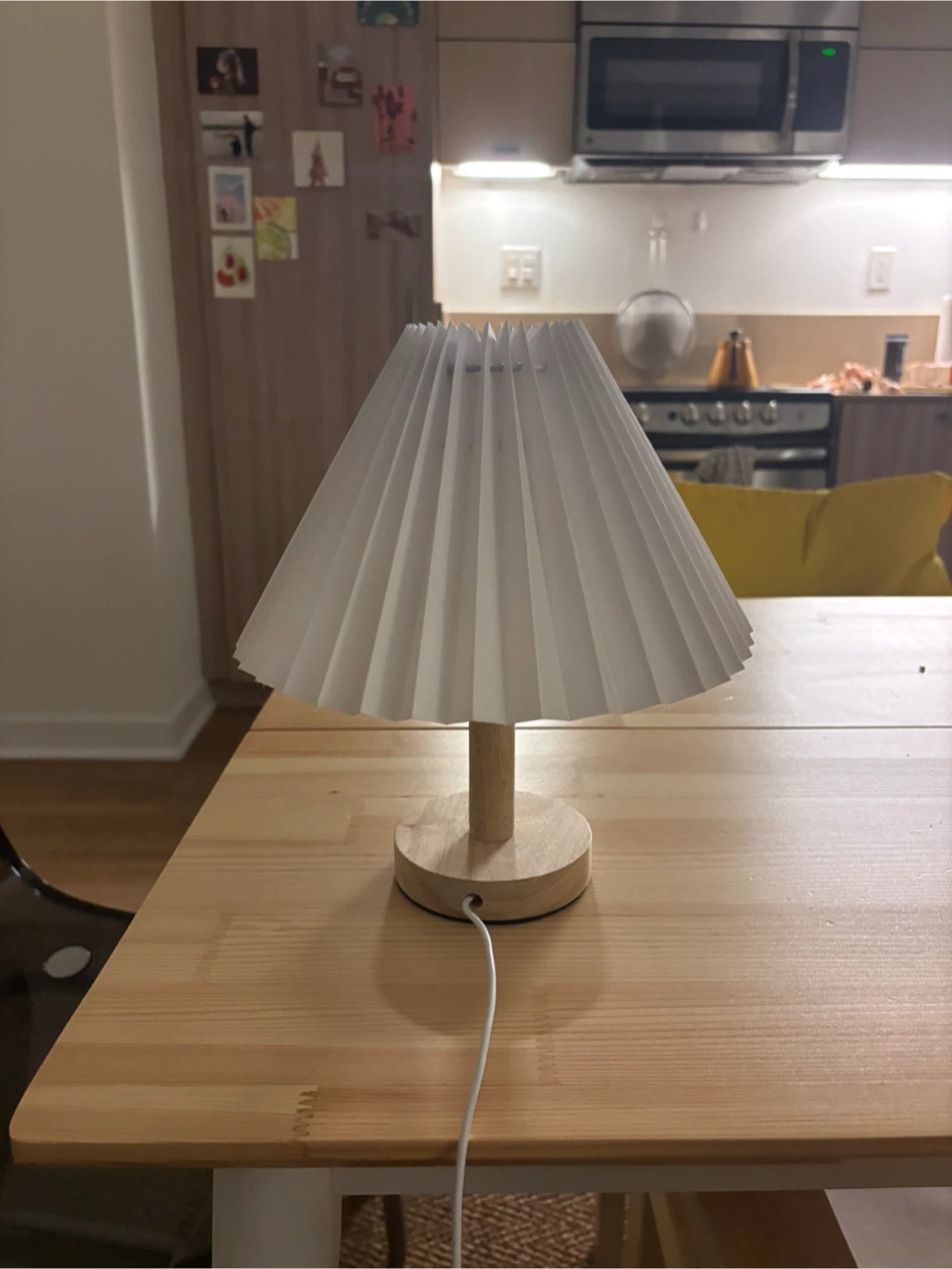 Pleated Shade Table Lamp - White - photo 3