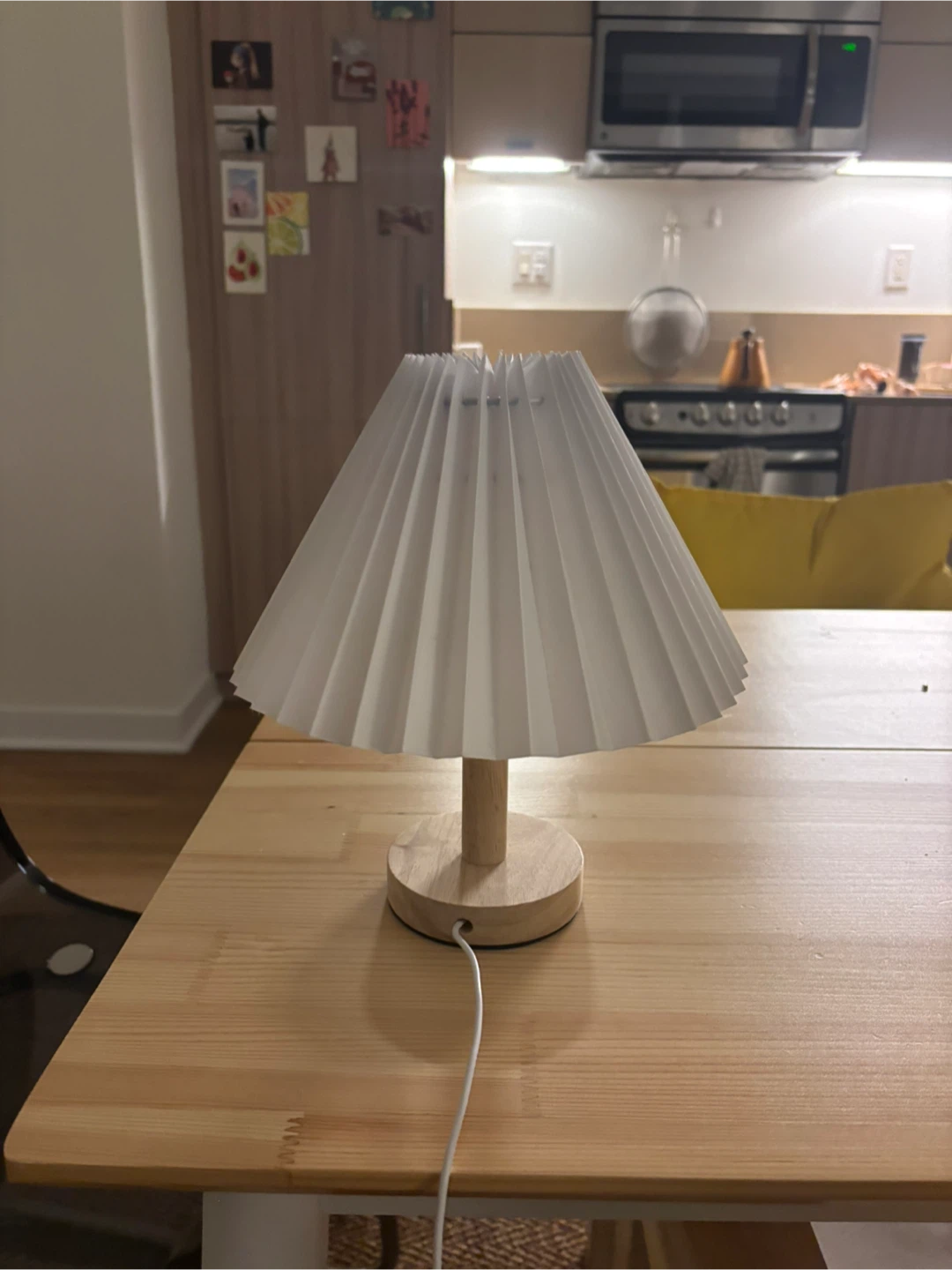 Pleated Shade Table Lamp - White - photo 2