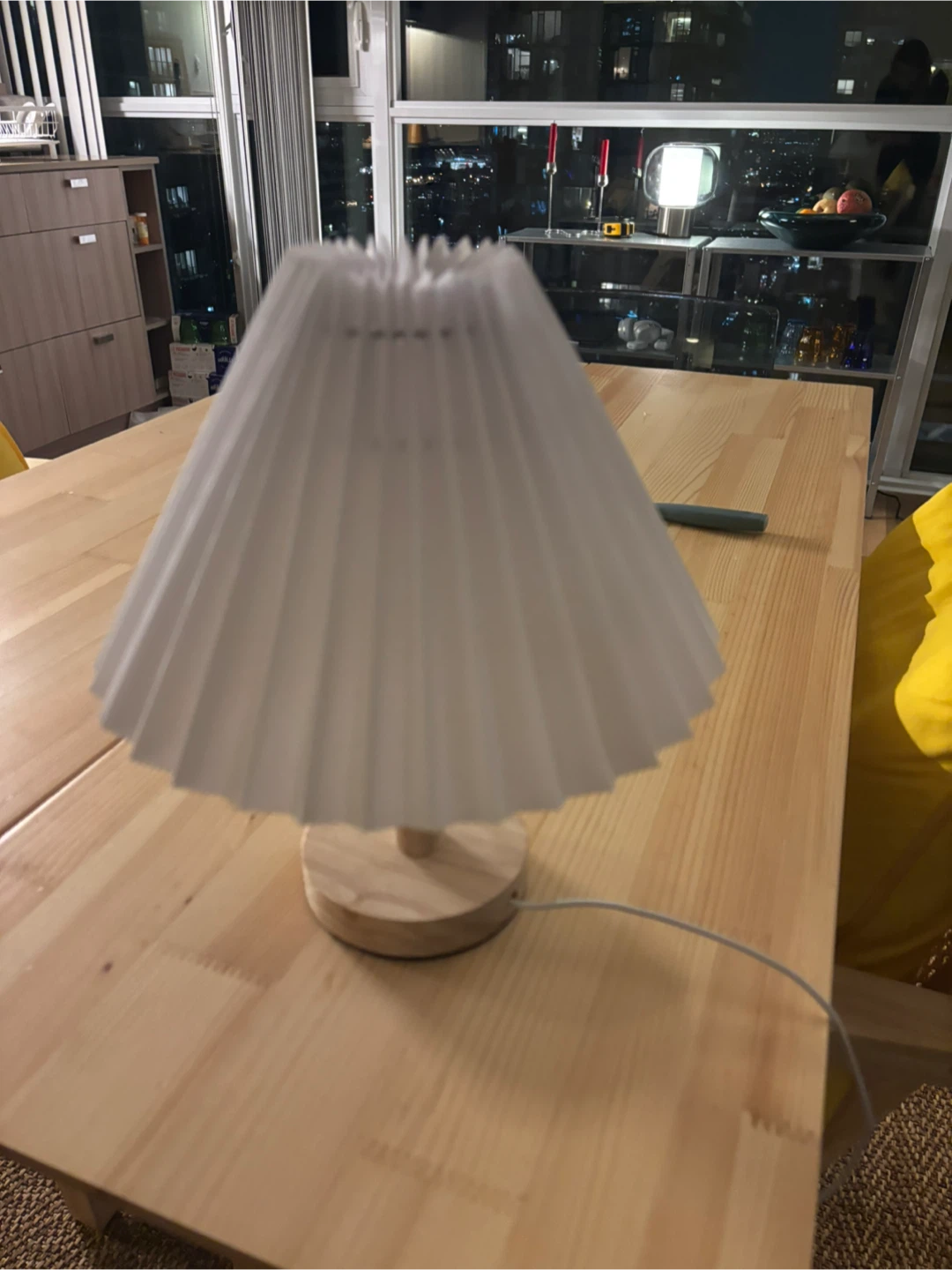 Pleated Shade Table Lamp - White