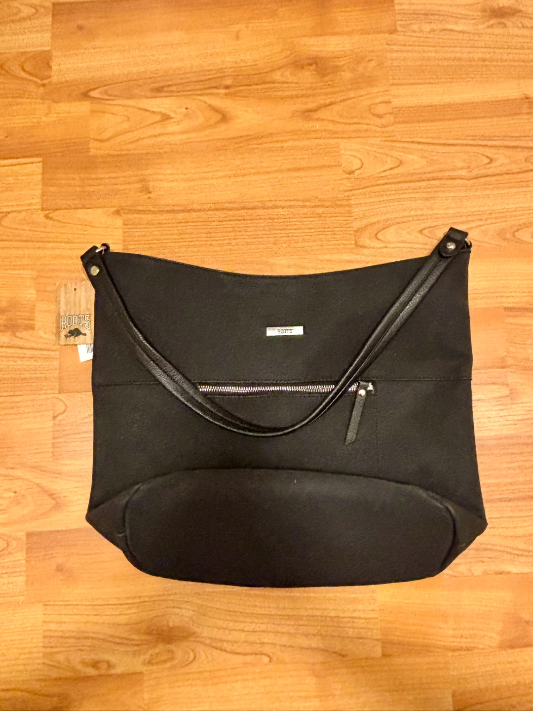 Roots Black Hobo Handbag