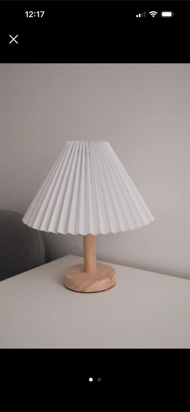 Pleated Shade Table Lamp - White - photo 4