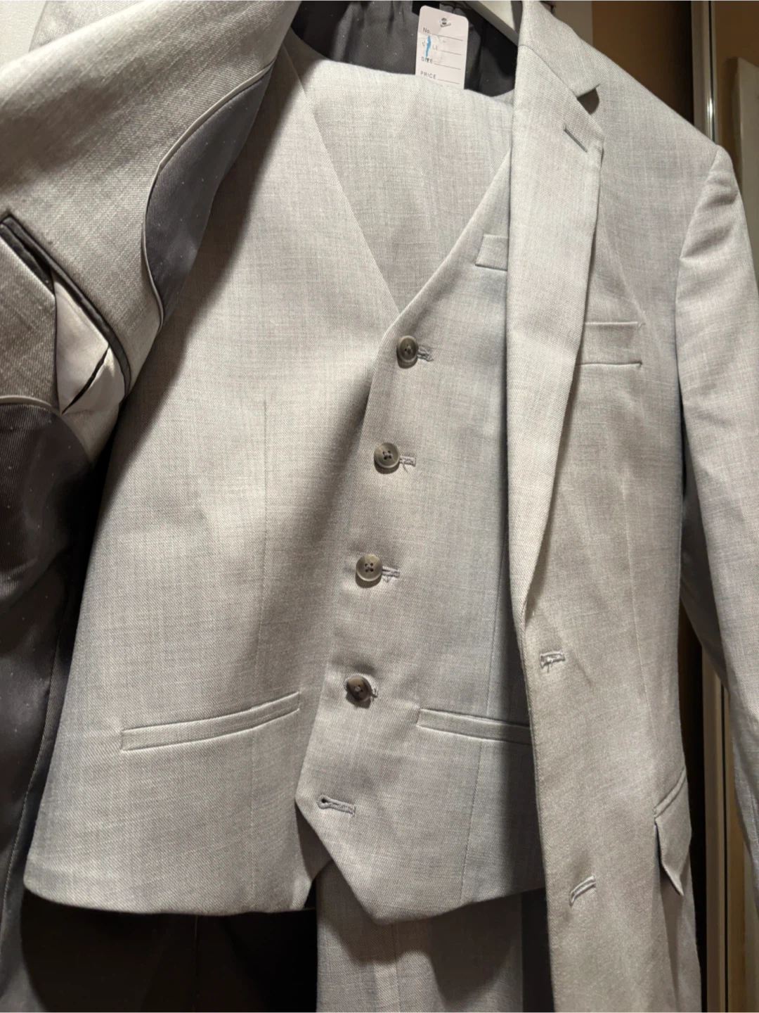 Bew RW&Co Slimfit Light Grey 3-Piece Suit - photo 3