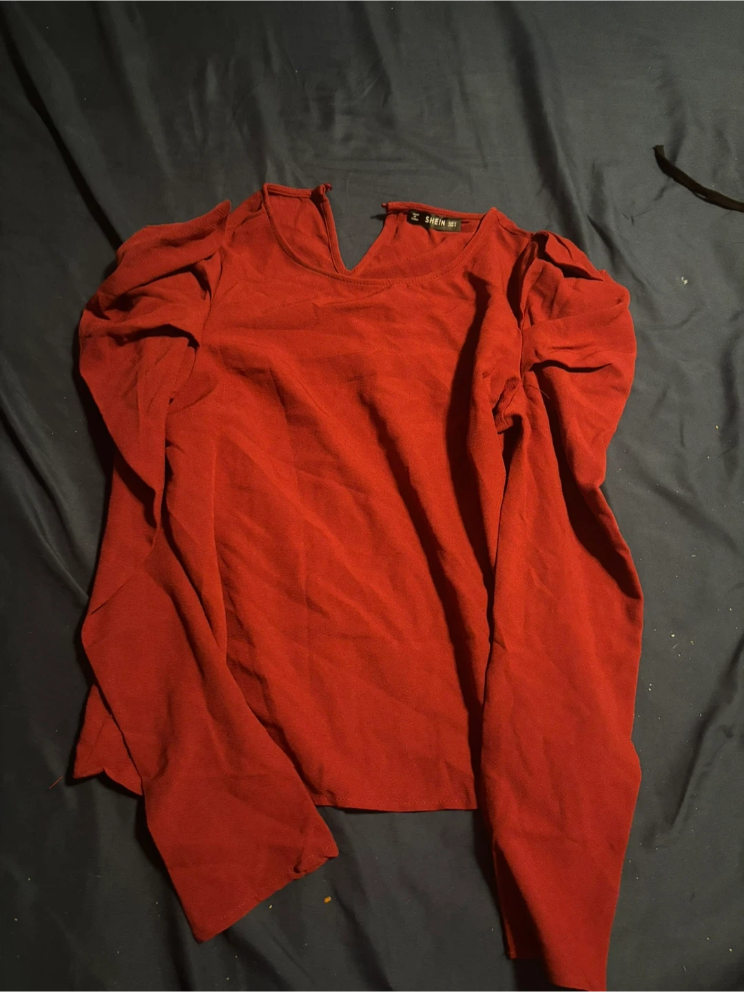 SHEIN Red Puff Sleeve Top