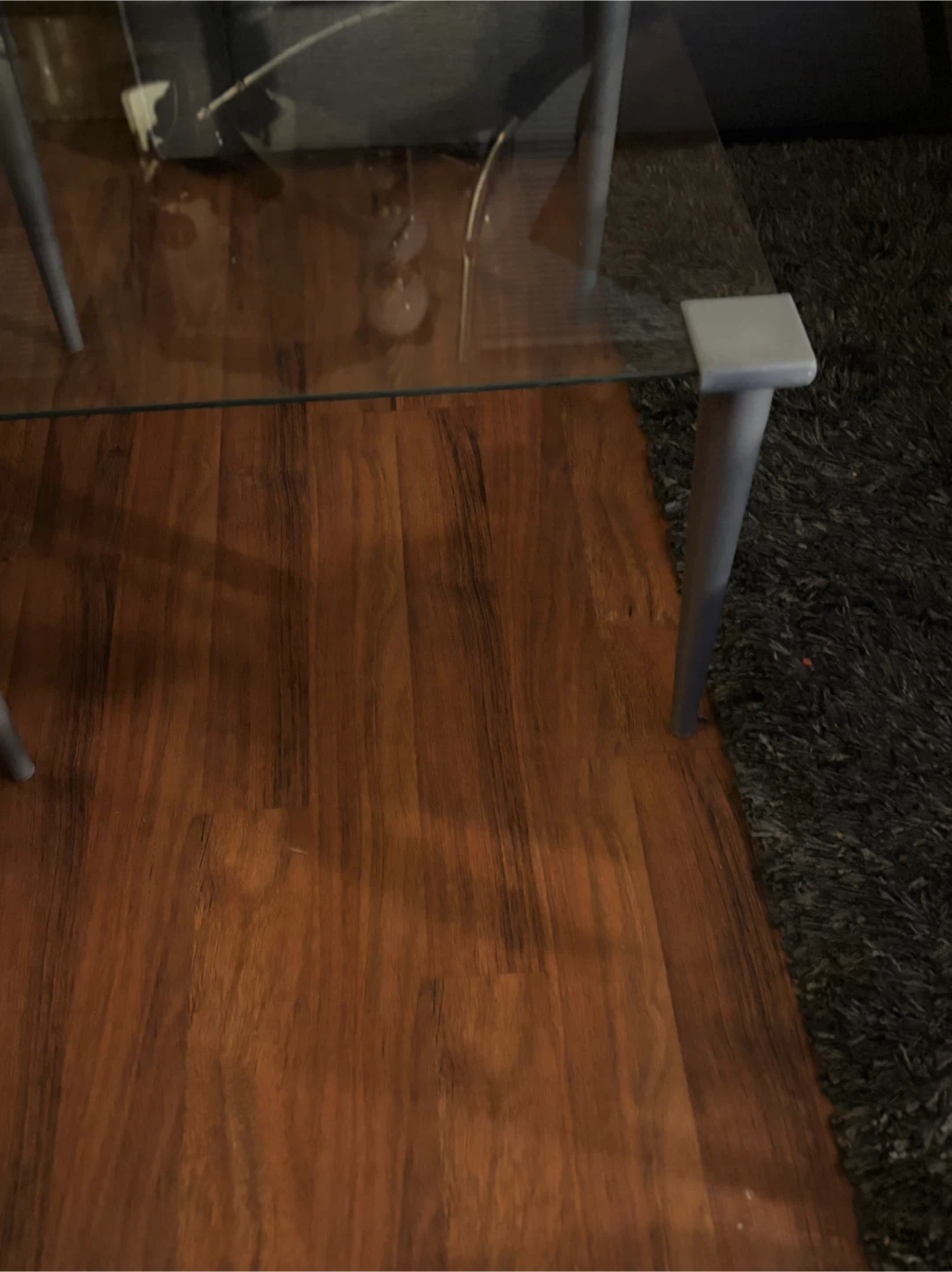 Glass top coffee table with grey legs - photo 2