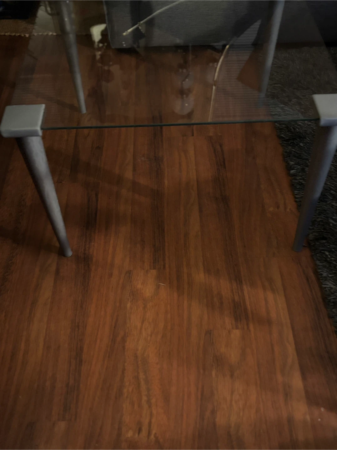Glass top coffee table with grey legs - photo 3