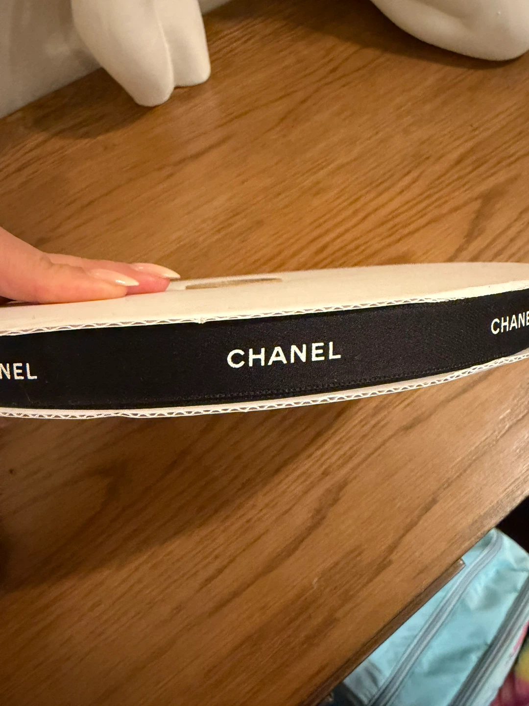 Chanel Black Ribbon with White Logo - photo 3