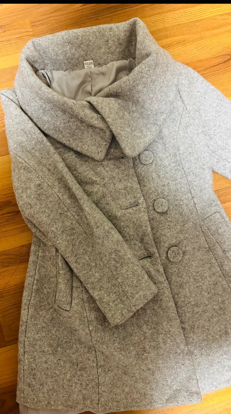 Grey Wool Blend Coat