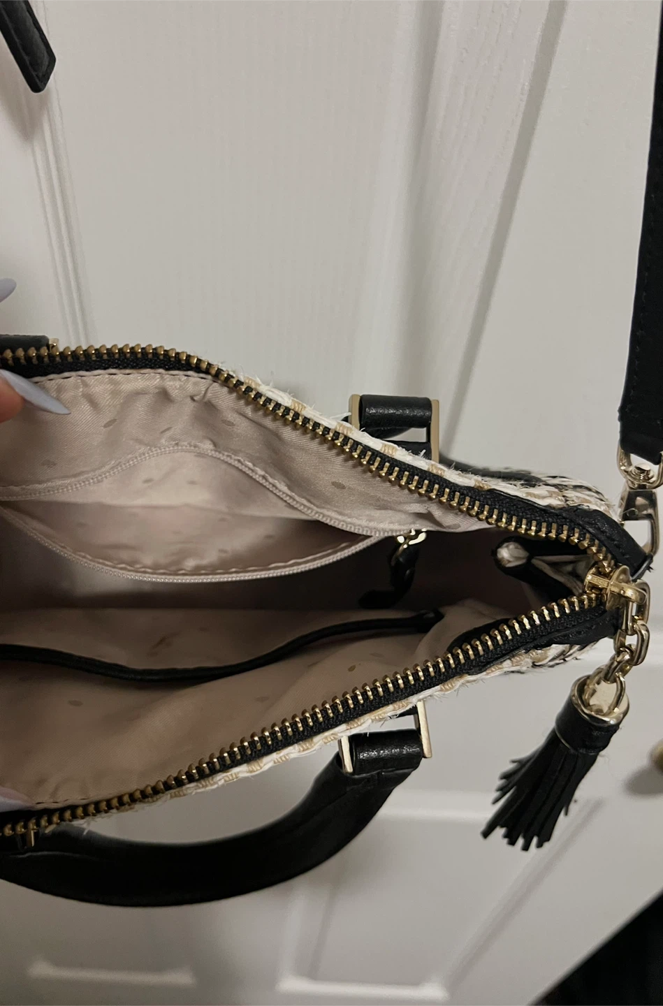 Kate Spade Black & White Wicker Crossbody Bag - photo 3