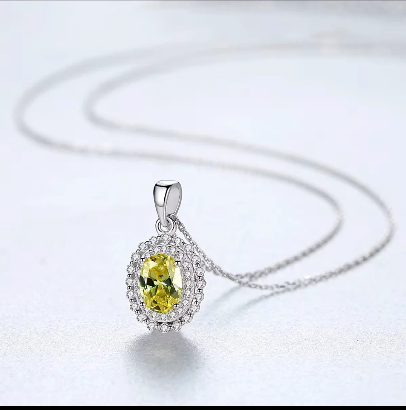 925 Sterling Silver Citrine Pendant – New - photo 4