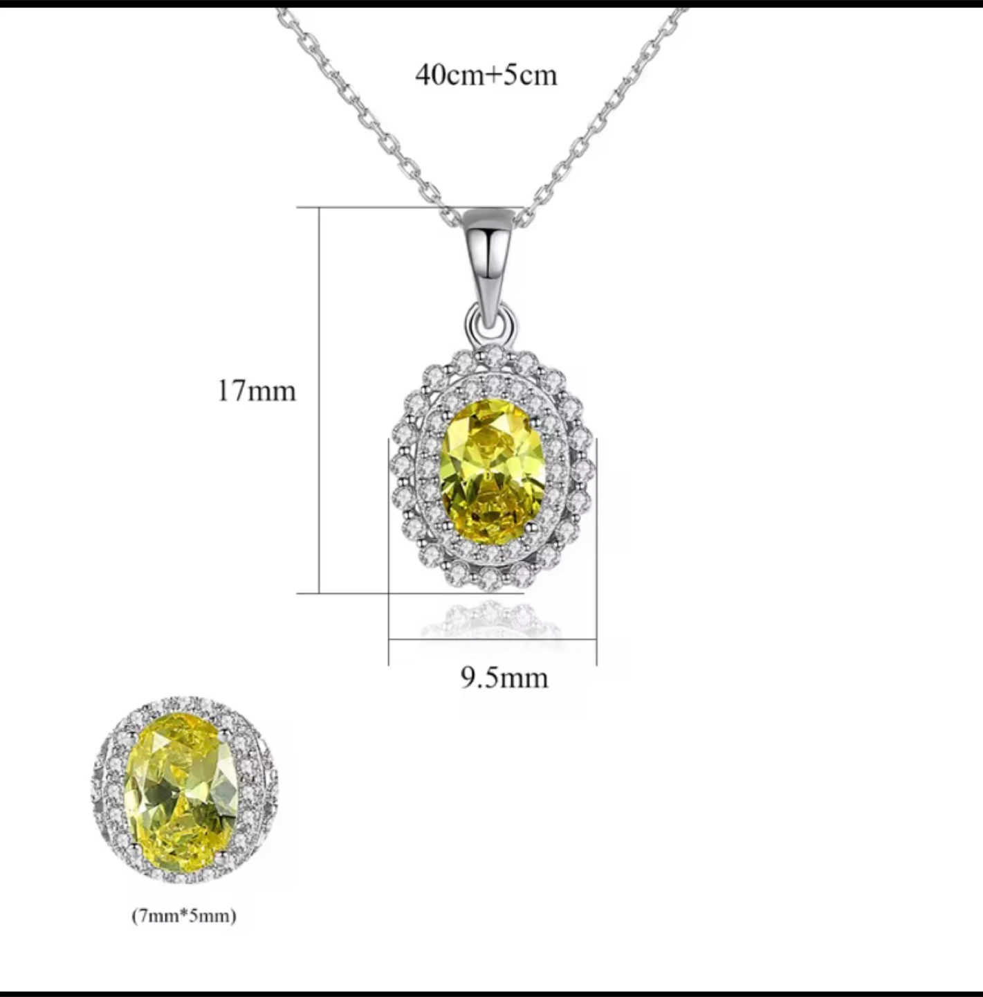 925 Sterling Silver Citrine Pendant – New - photo 2