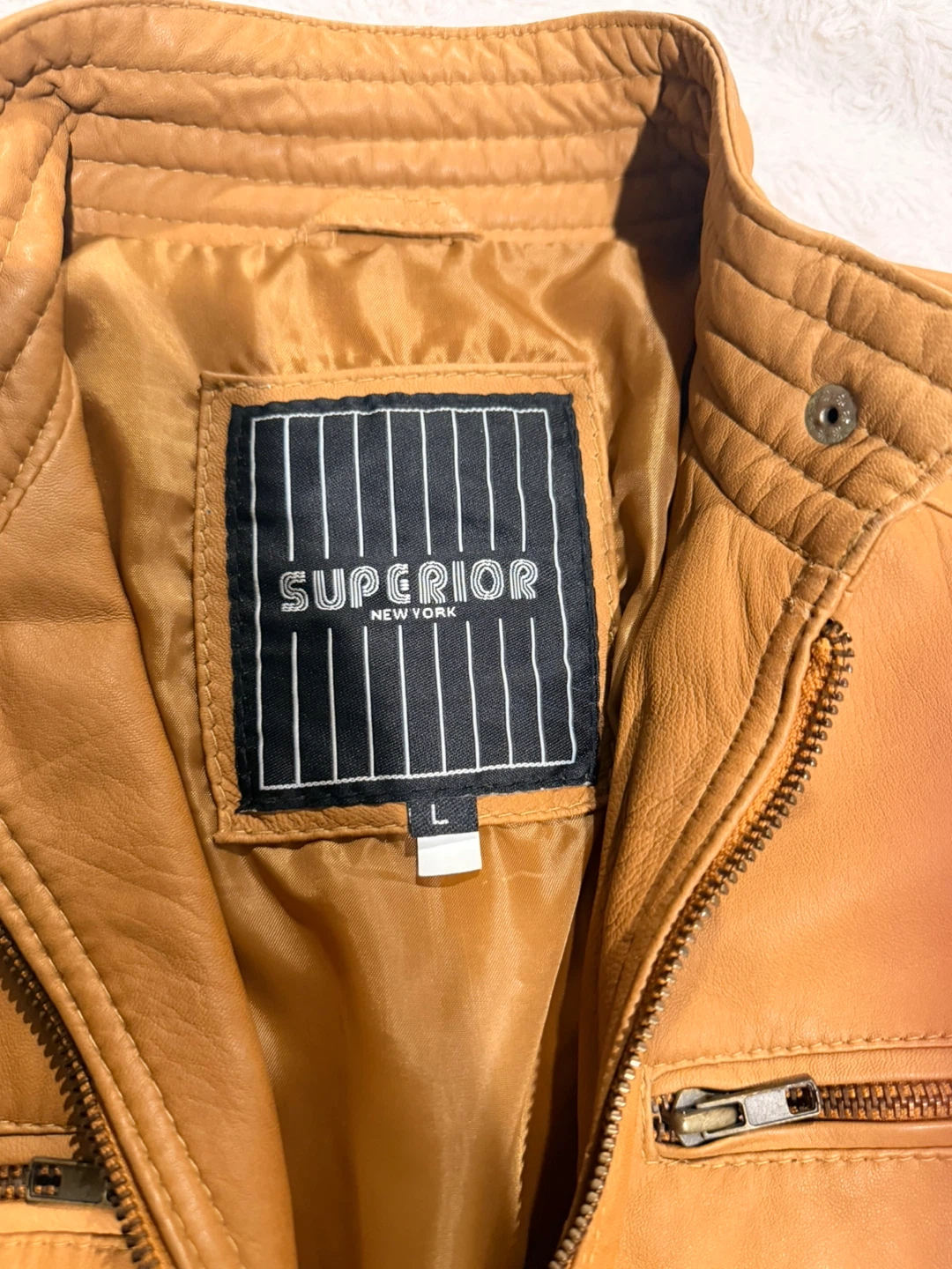 Superior New York Women's Genuine Leather Jacket - Tan, Size L - photo 3