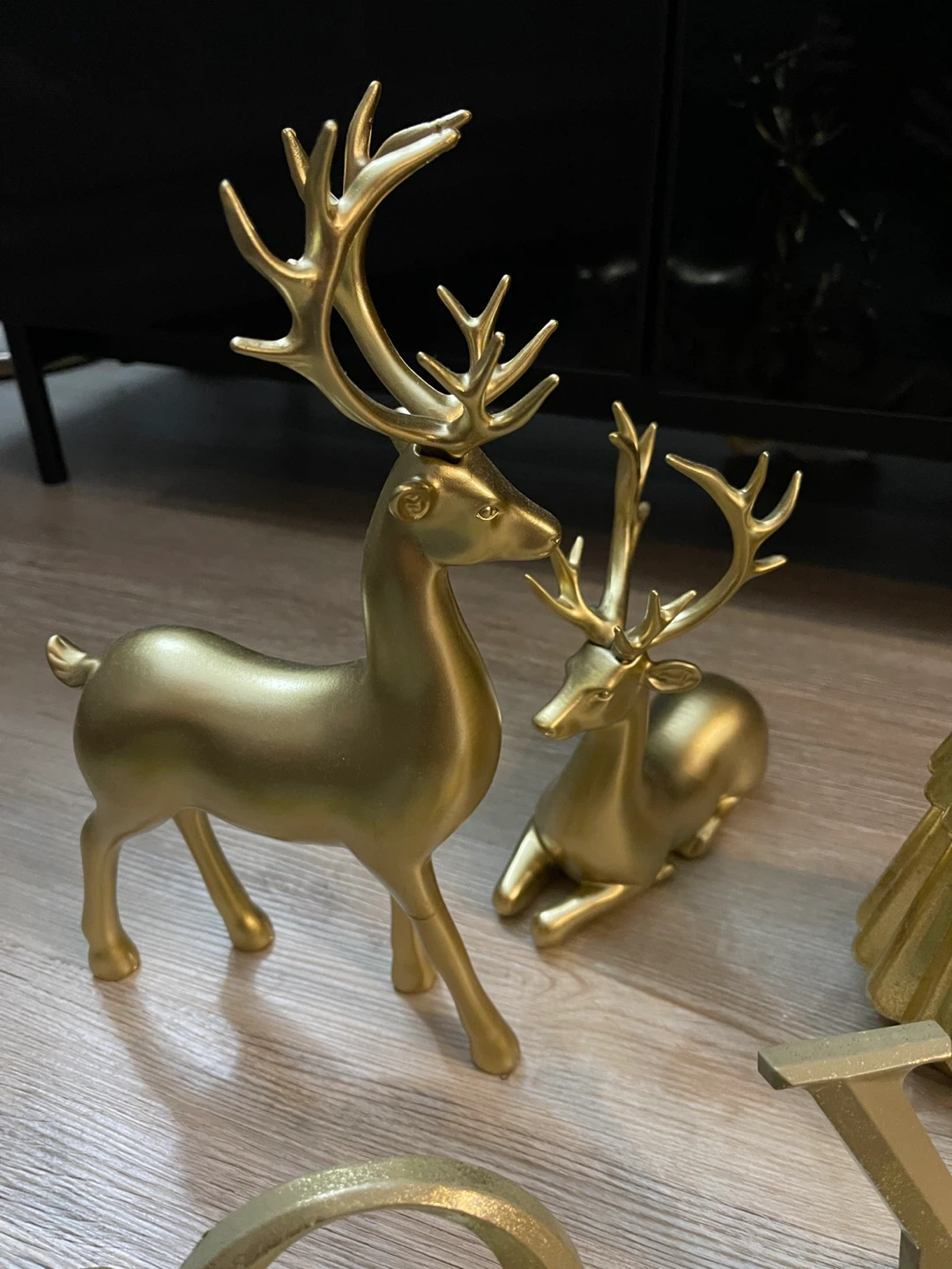 Gold Christmas Reindeer & Tree Decorations - photo 2