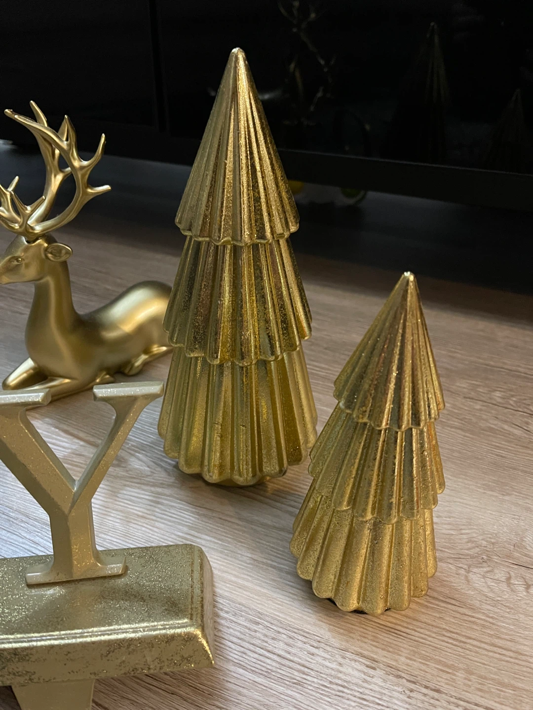 Gold Christmas Reindeer & Tree Decorations - photo 4