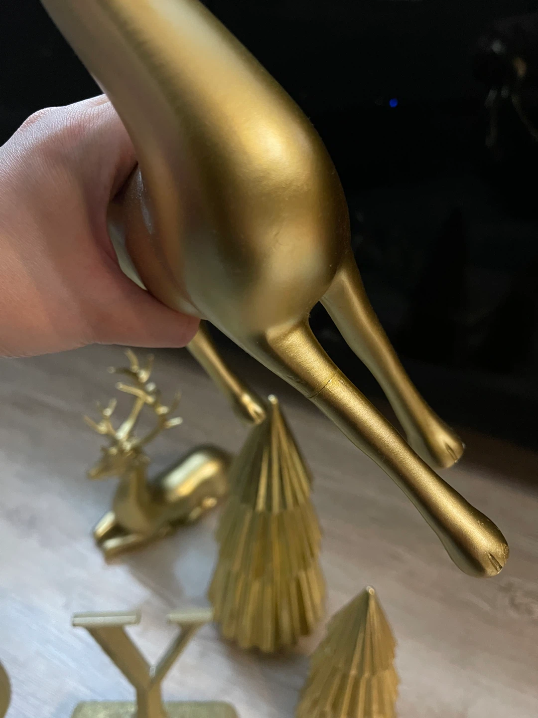 Gold Christmas Reindeer & Tree Decorations - photo 3