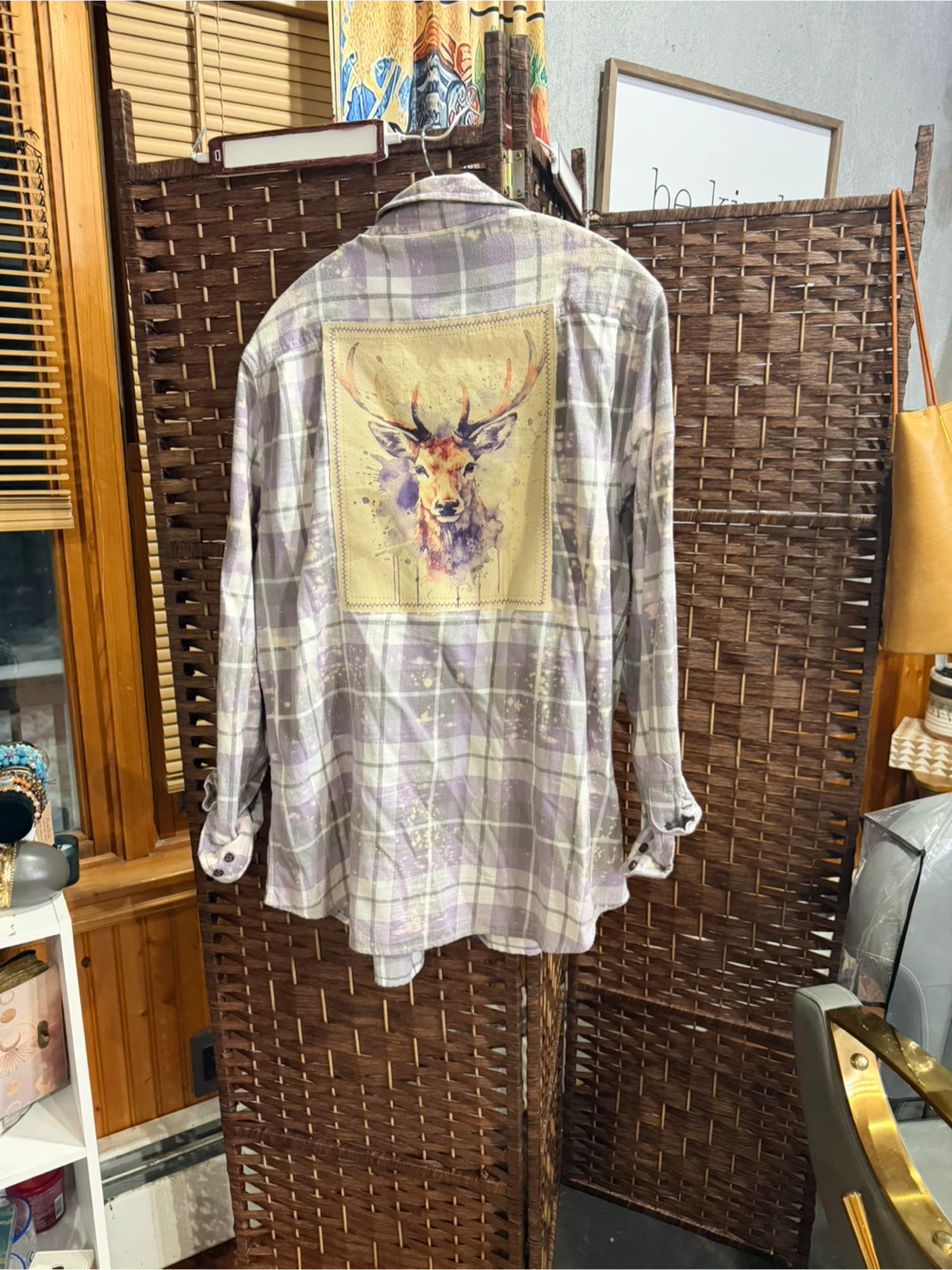 Angry Minnow Flannel Shirt with Deer Graphic - Size Medium - photo 2