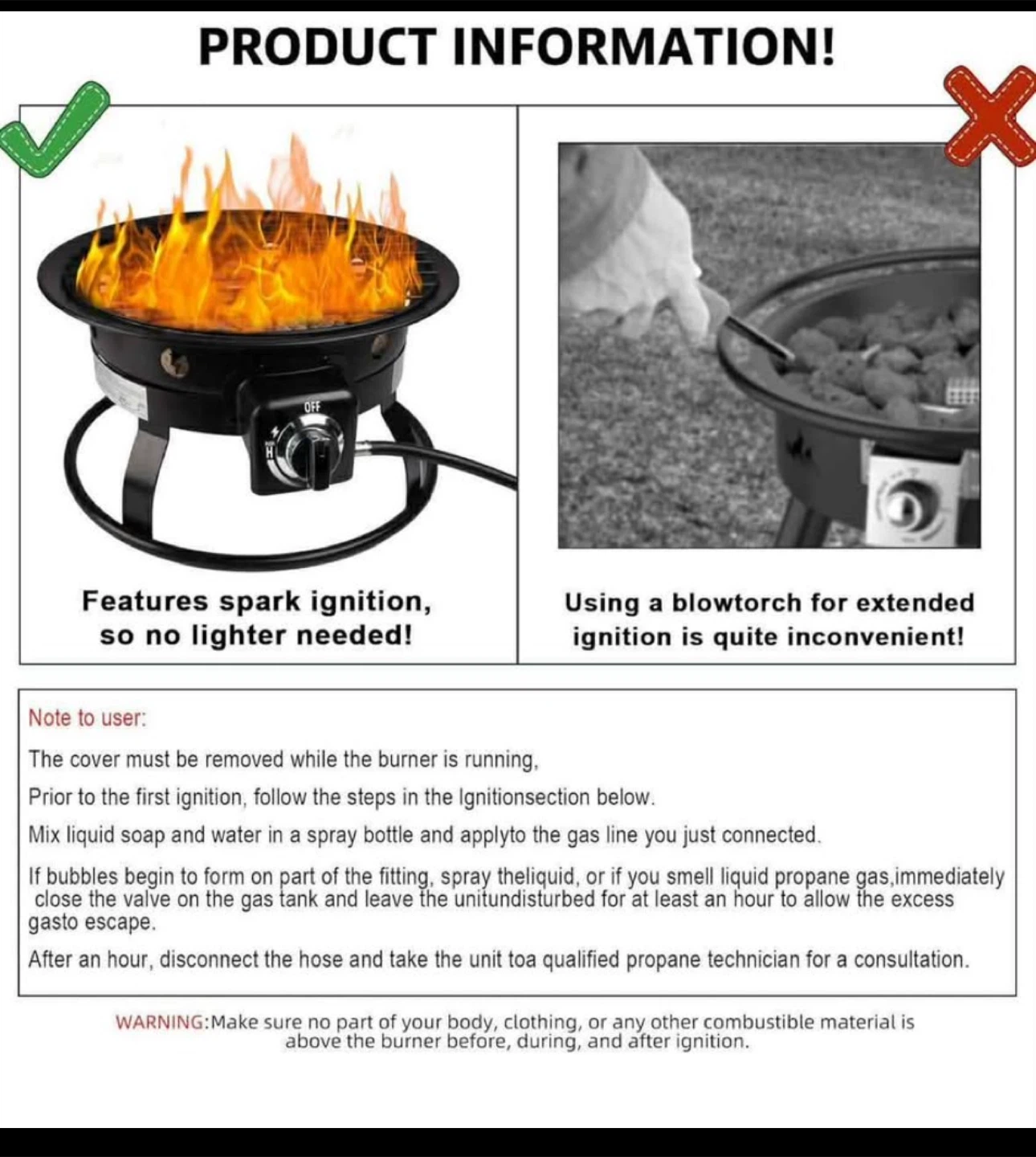 Portable Propane Fire Pit with Carrying Bag - photo 3