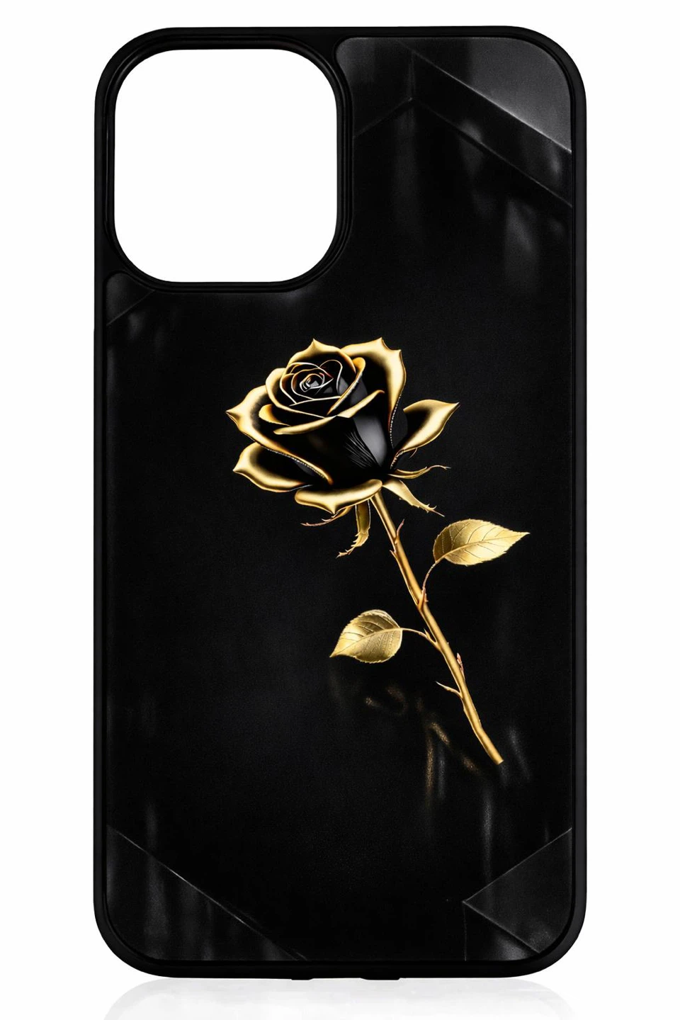 Black and Gold Rose iPhone Case