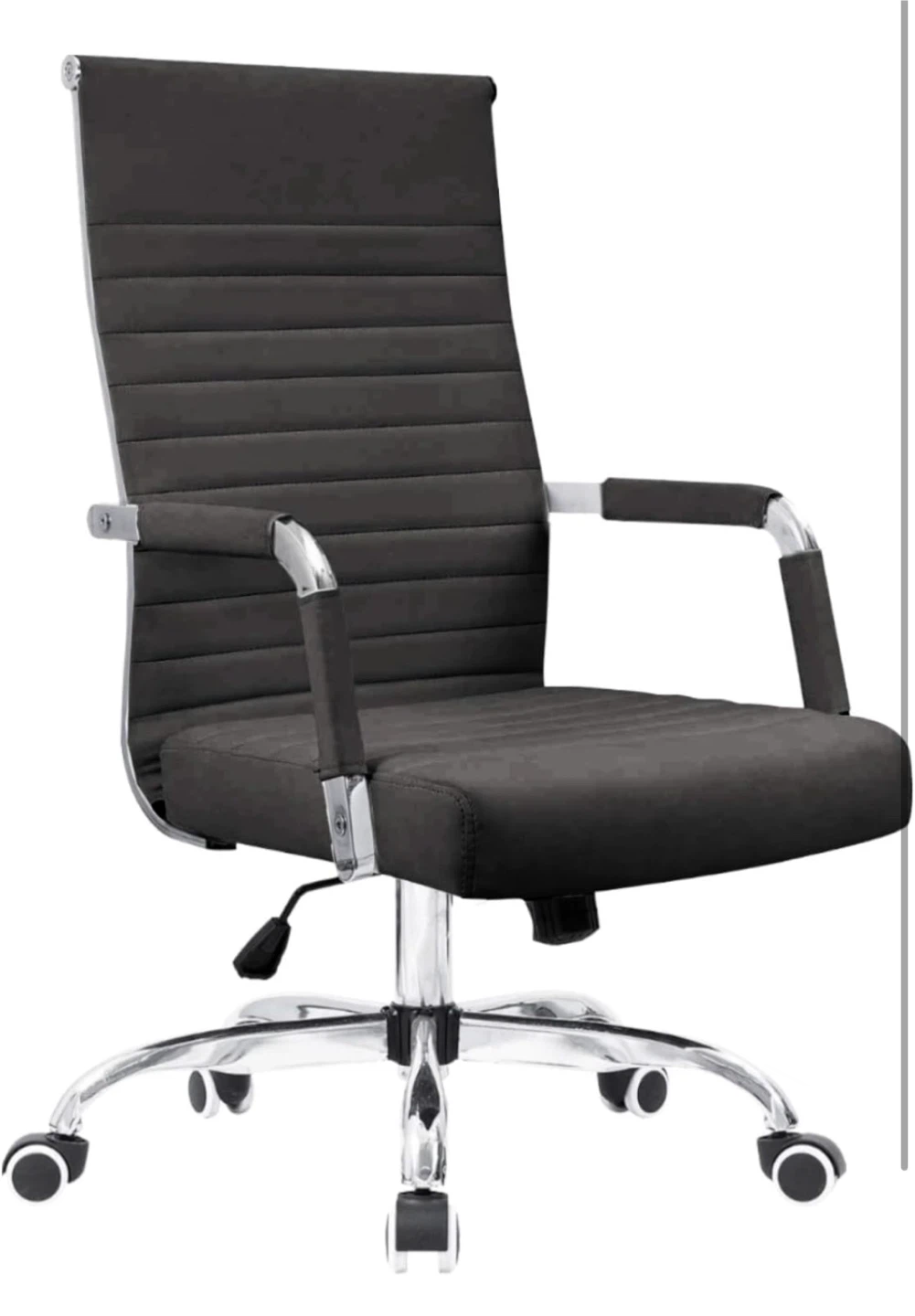 Black Faux Leather Office Chair - photo 4