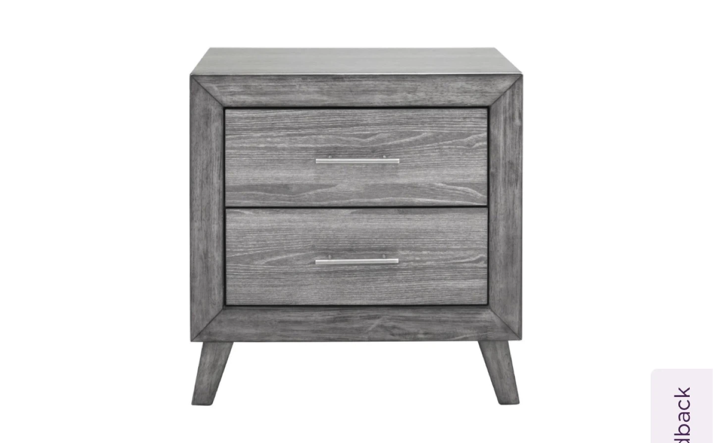 2-Drawer Nightstand - Grey Wood Finish - photo 4
