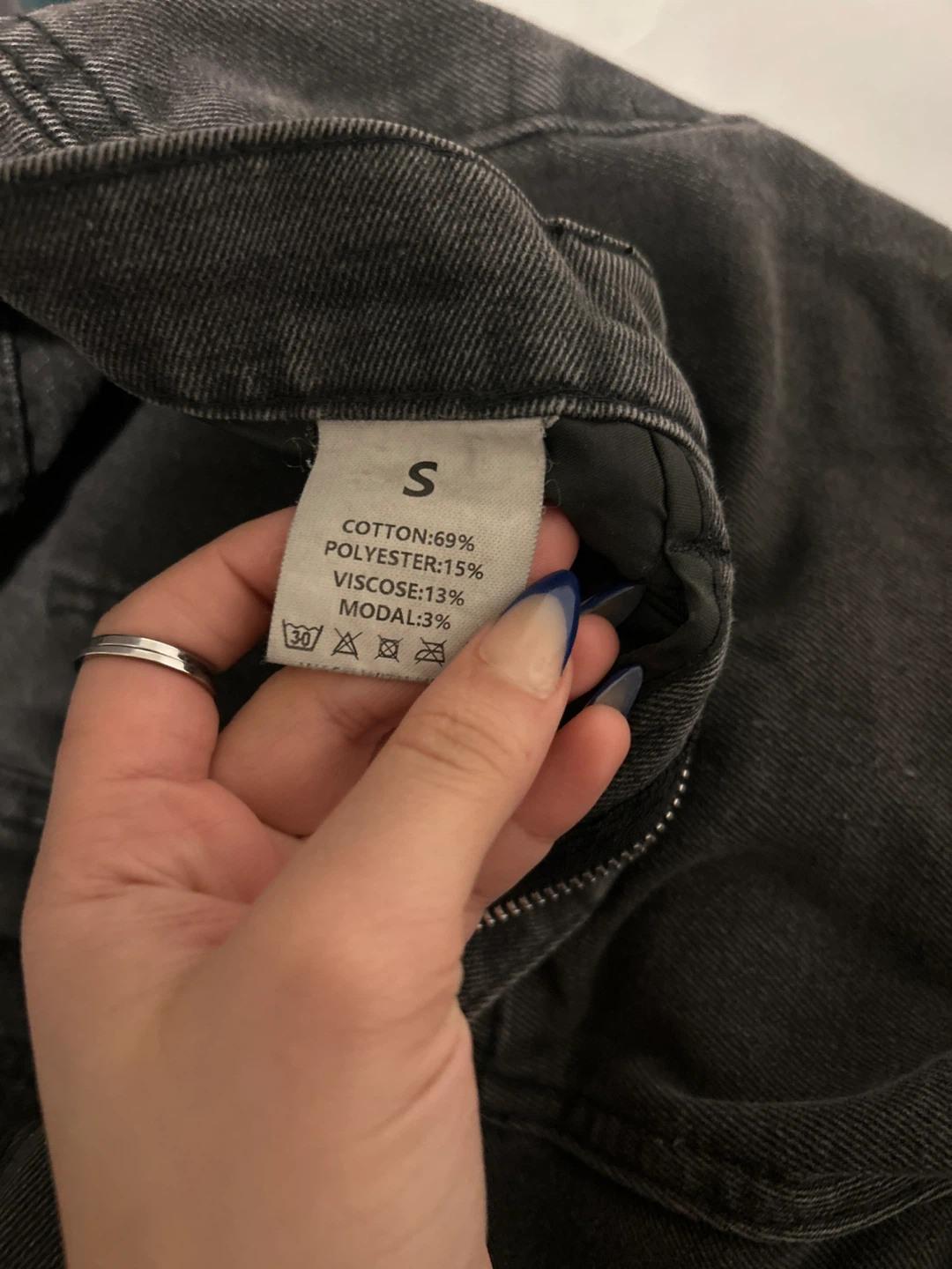 Size S Charcoal Grey Denim Jeans - photo 3