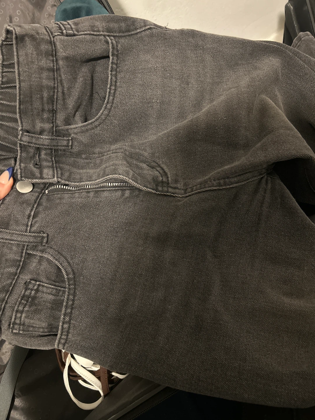Size S Charcoal Grey Denim Jeans - photo 2
