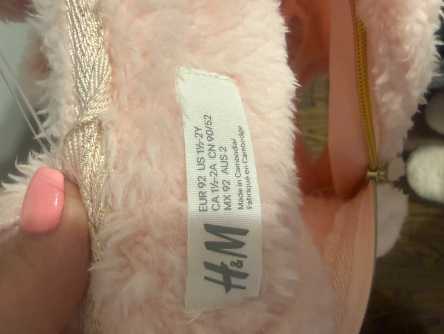 H&M Pink Fuzzy Hooded Jacket with Cat Ears - Size 18-24M - photo 3