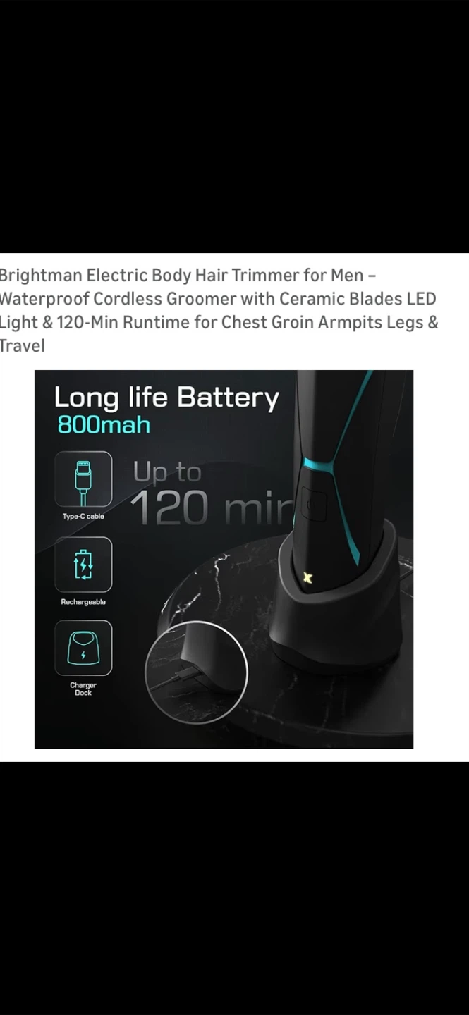 Brightman Electric Body Hair Trimmer for Men - photo 4