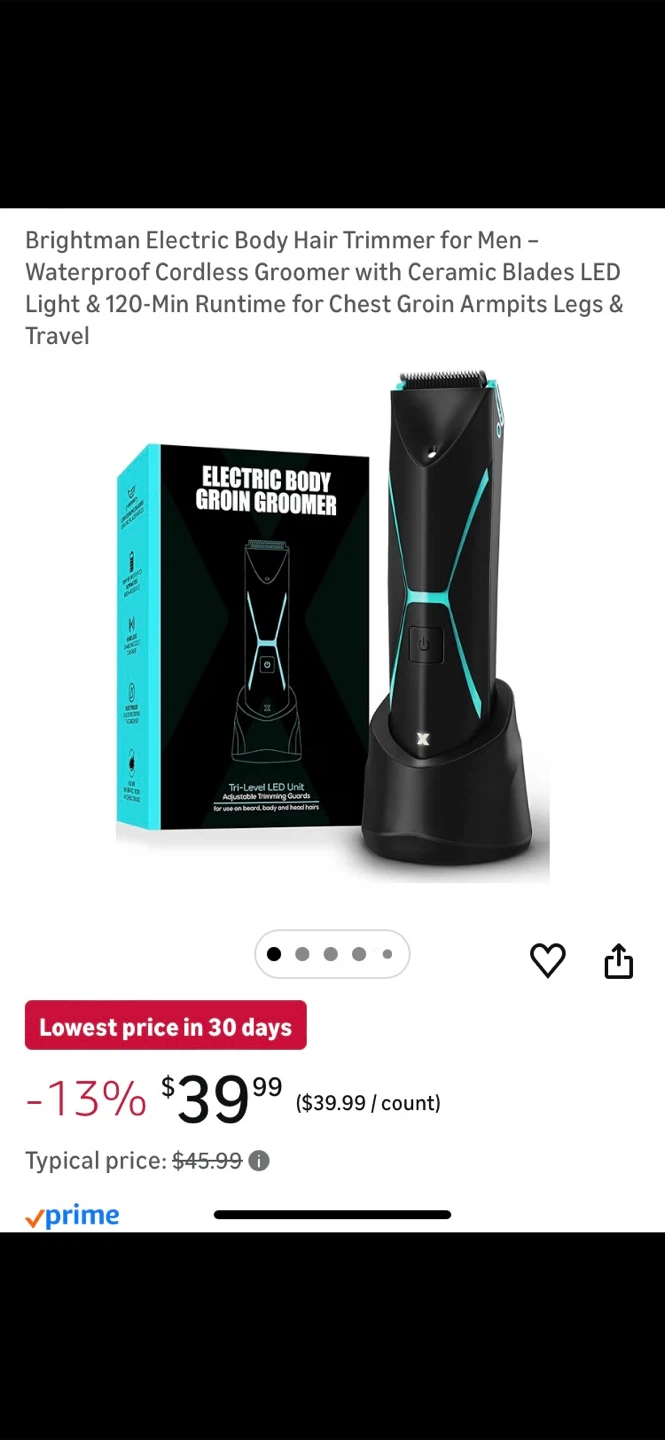 Brightman Electric Body Hair Trimmer for Men