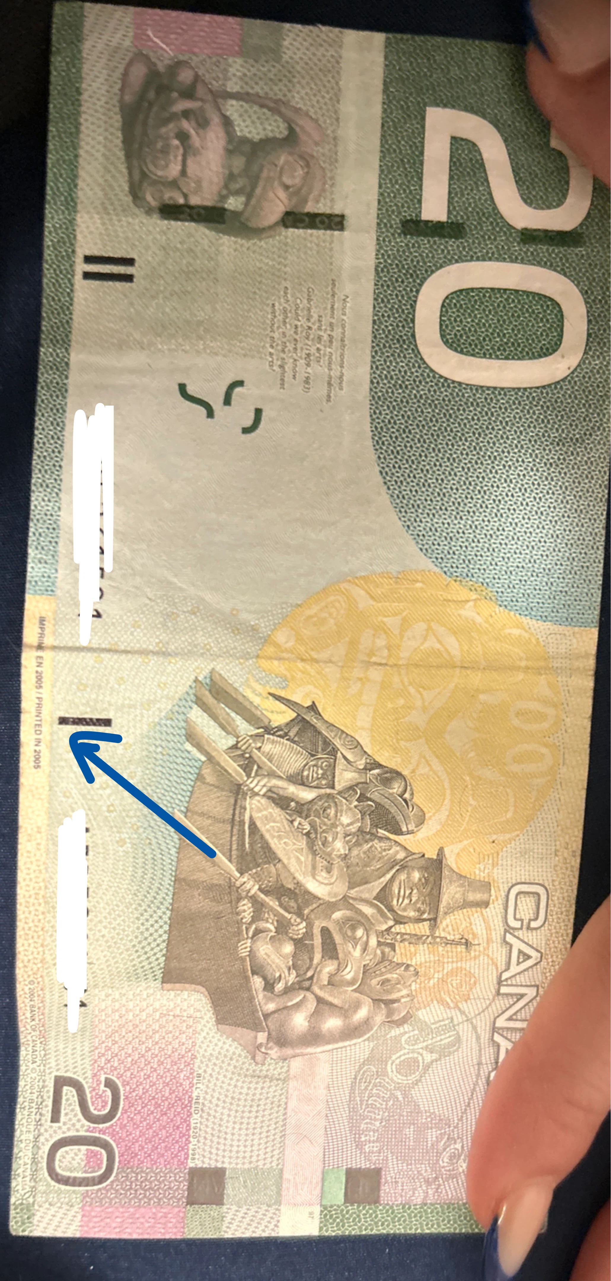 Paper Canadian 20 Dollar Bill (from 2005) - photo 2