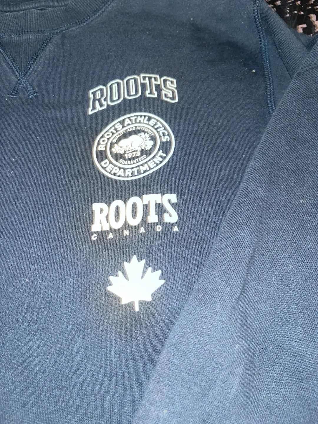 Roots Navy Sweatpants Size L and pull over - photo 5