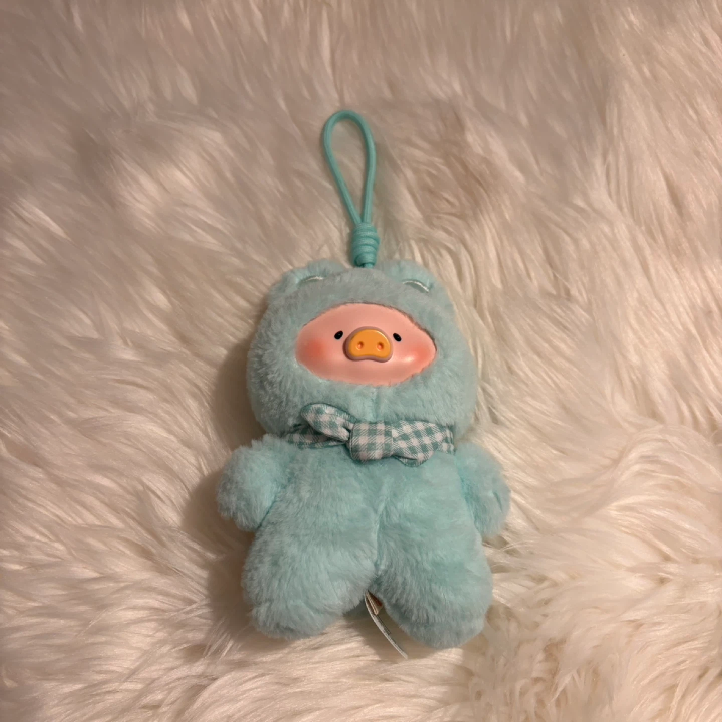 Lulu Pig Aqua Plush Piggy Keychain Charm - photo 3