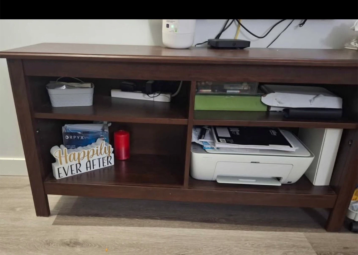 Dark Wood TV Stand with Shelves - photo 3