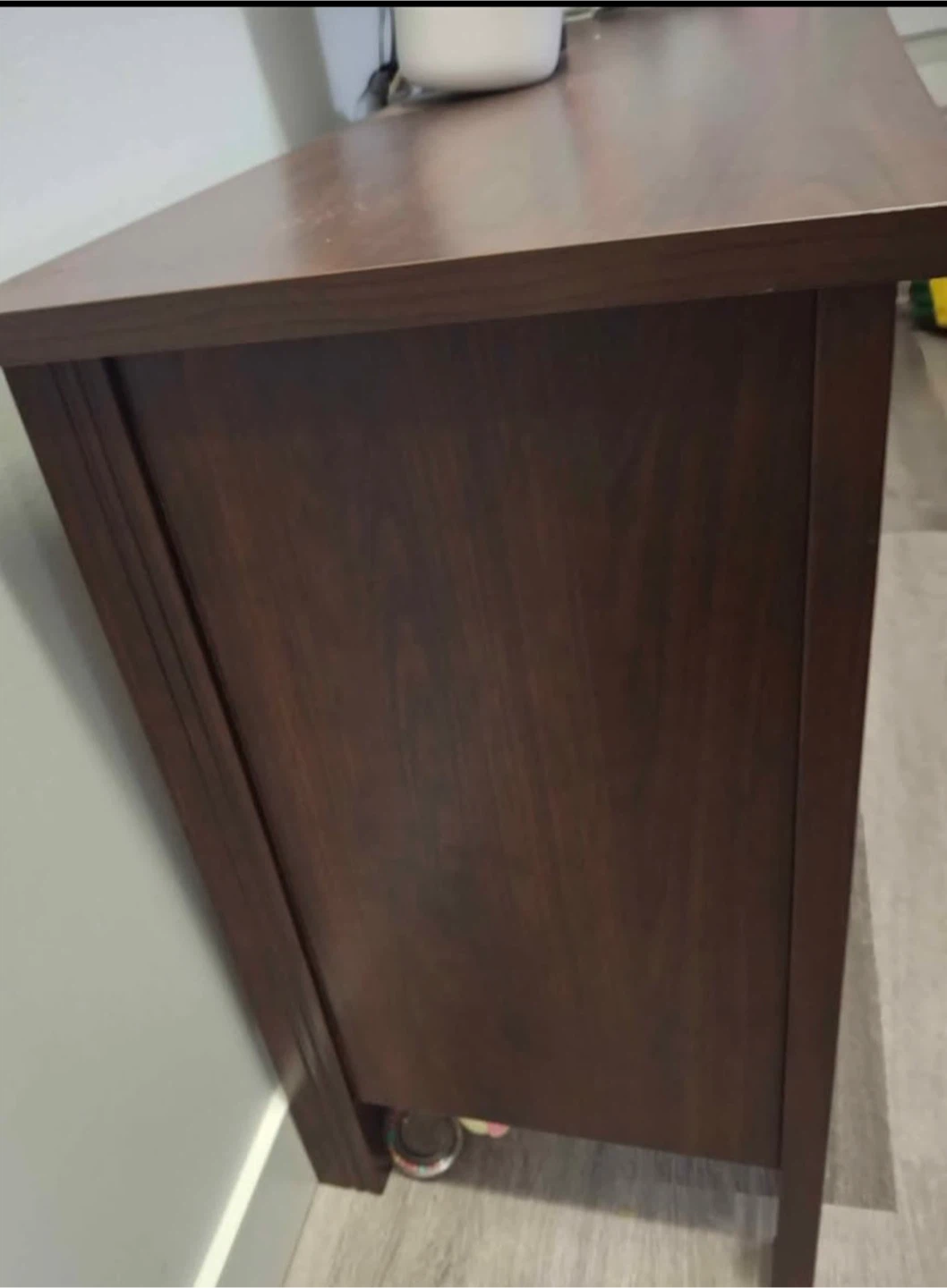 Dark Wood TV Stand with Shelves - photo 2