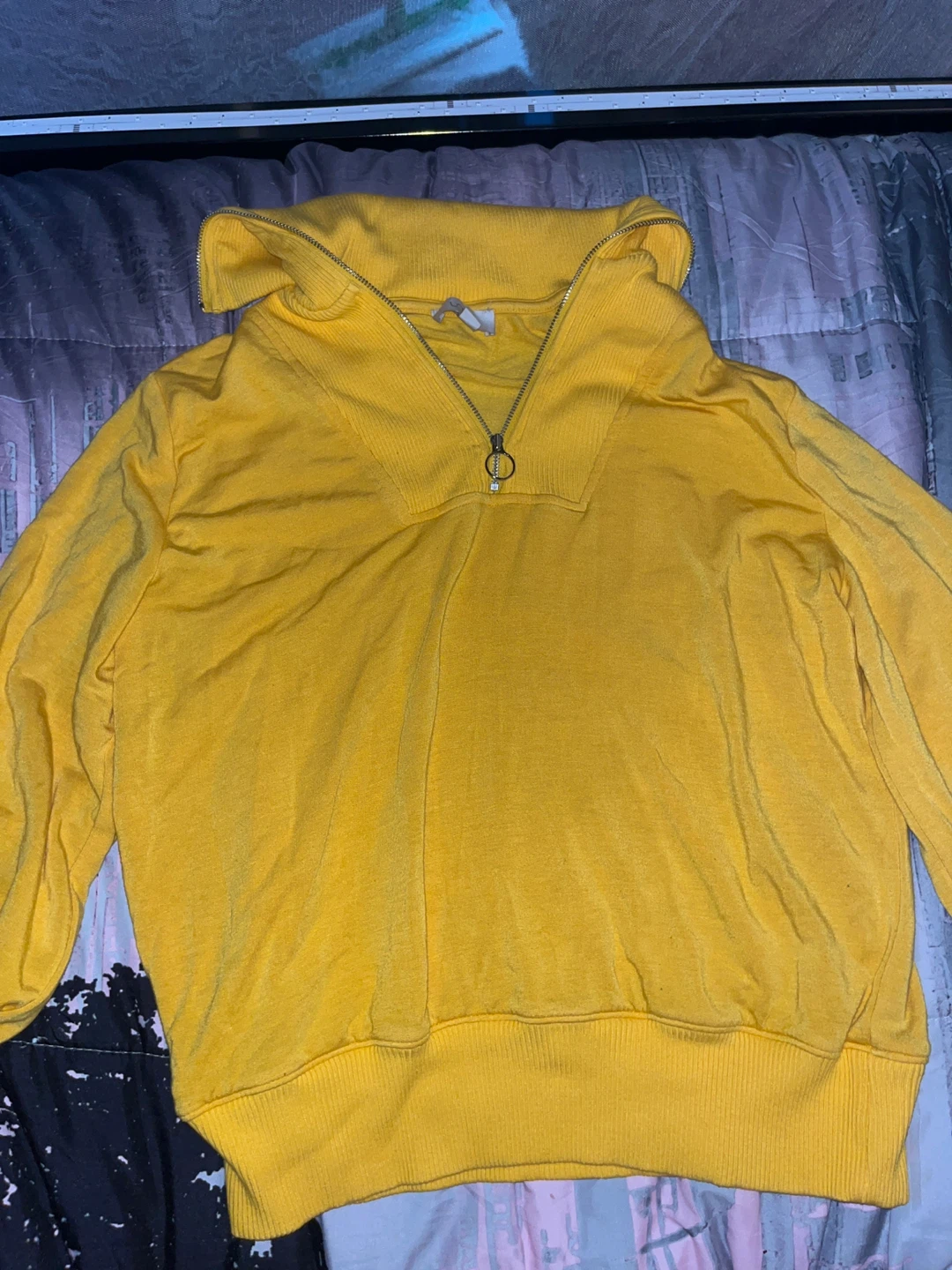 Loft Yellow 1/4 Zip Pullover Sweater