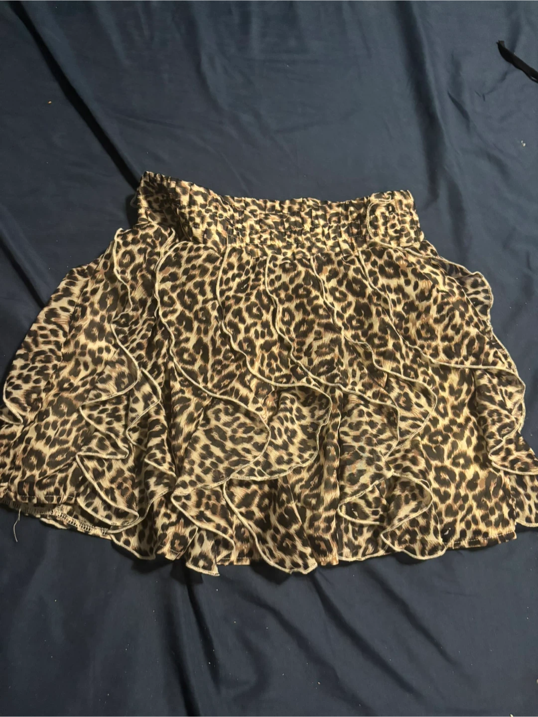 Streetwear Society Leopard Print Ruffle Skirt Size M