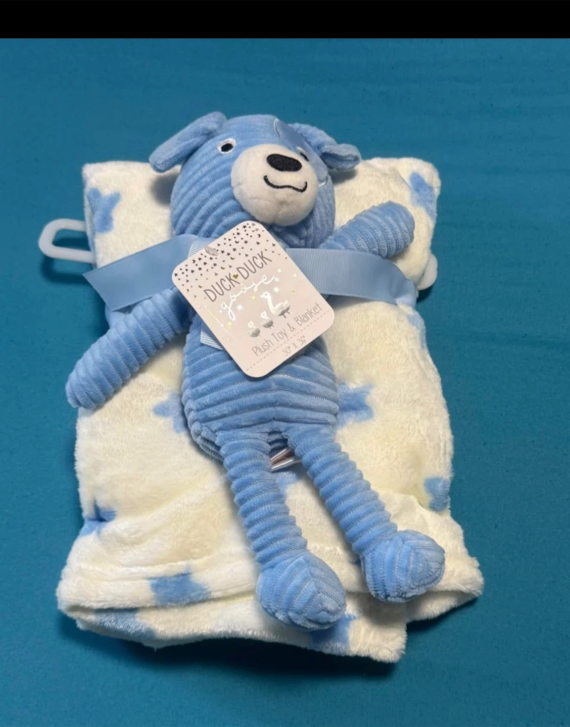 Duck Duck Goose Plush Toy and Blanket Set Blue Dog