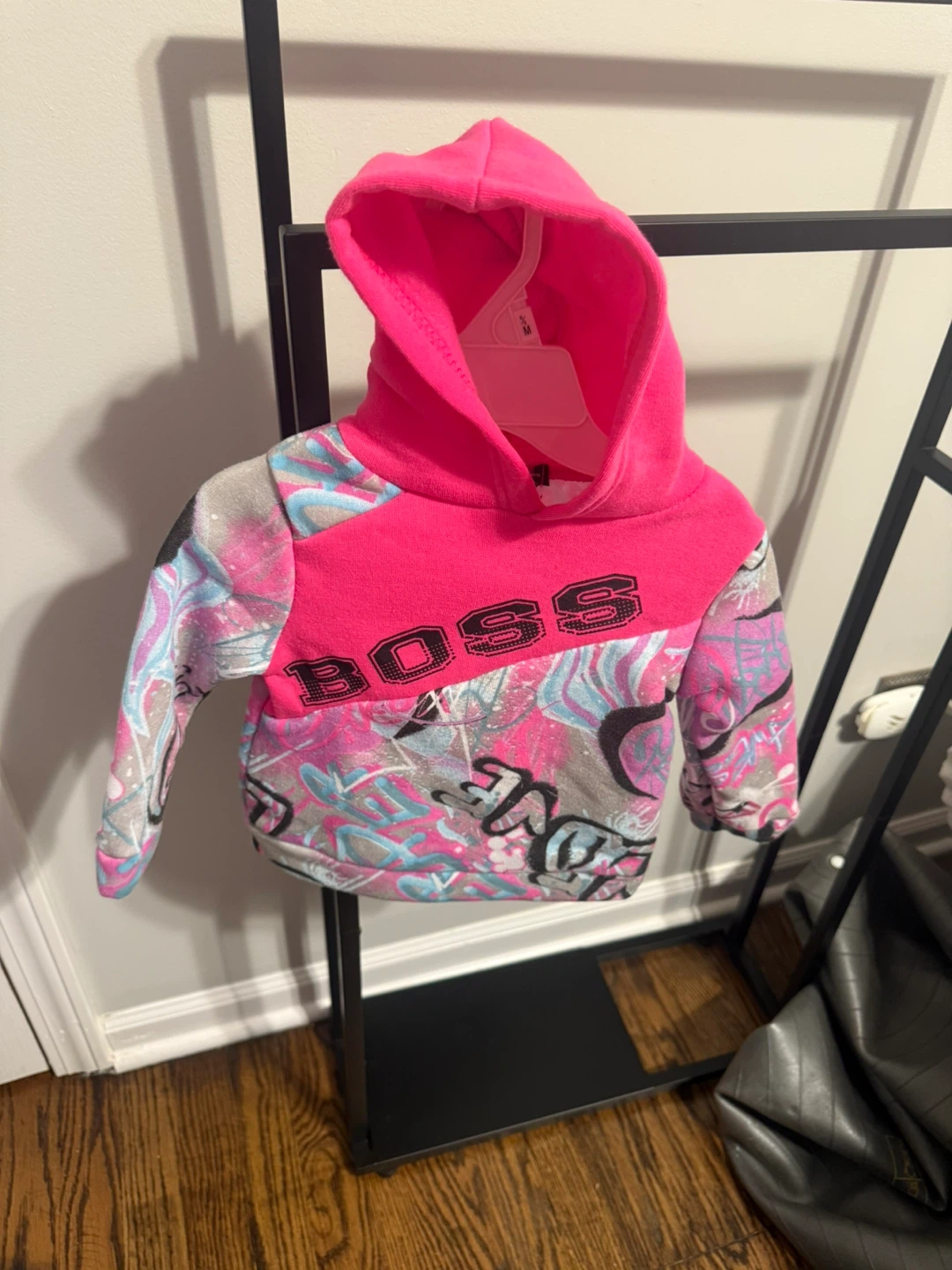 Girls' Pink Graphic Hoodie Size 6/9M - photo 2