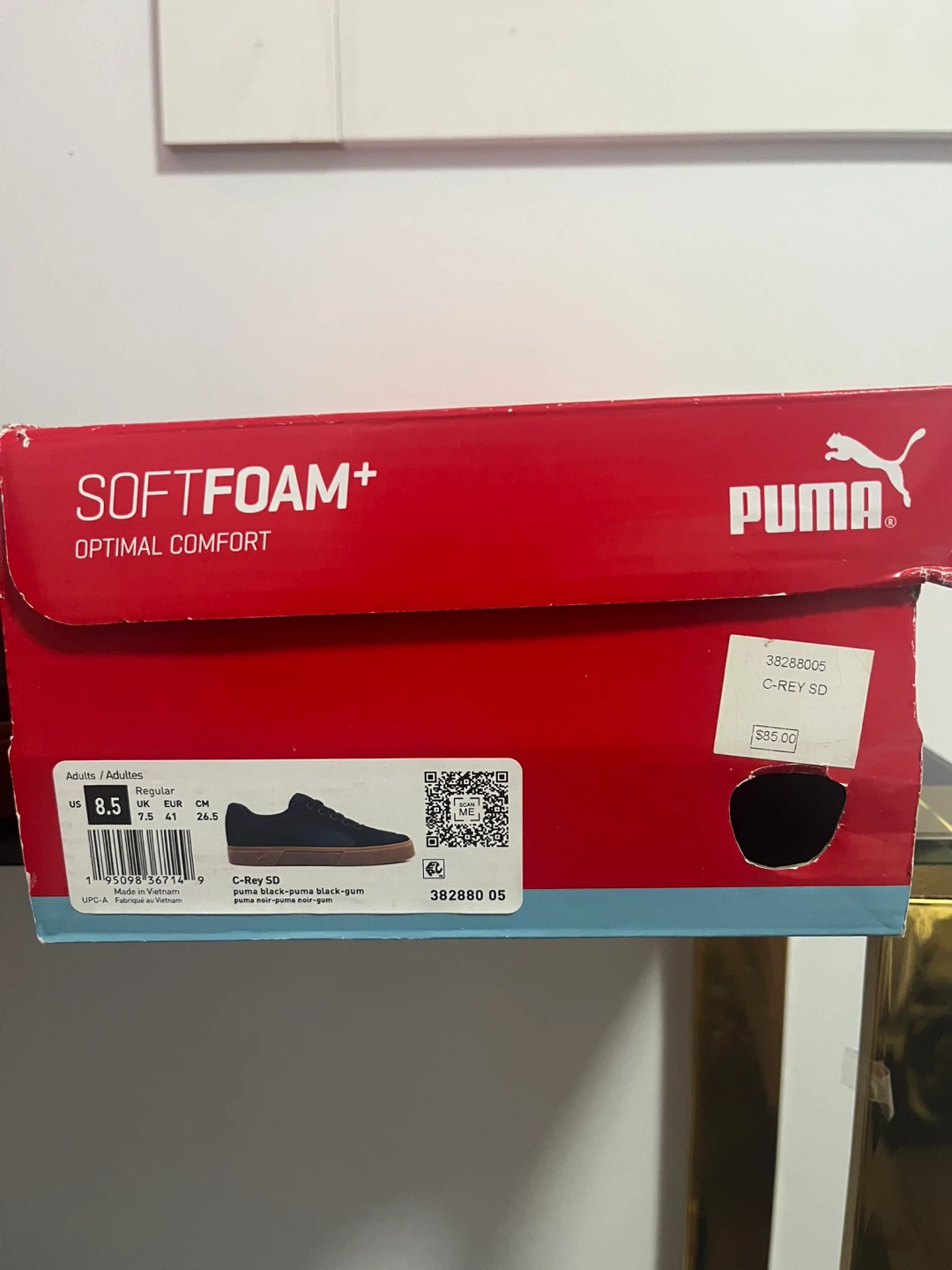 Puma C-Rey SD Black Gum Sneakers comes with box