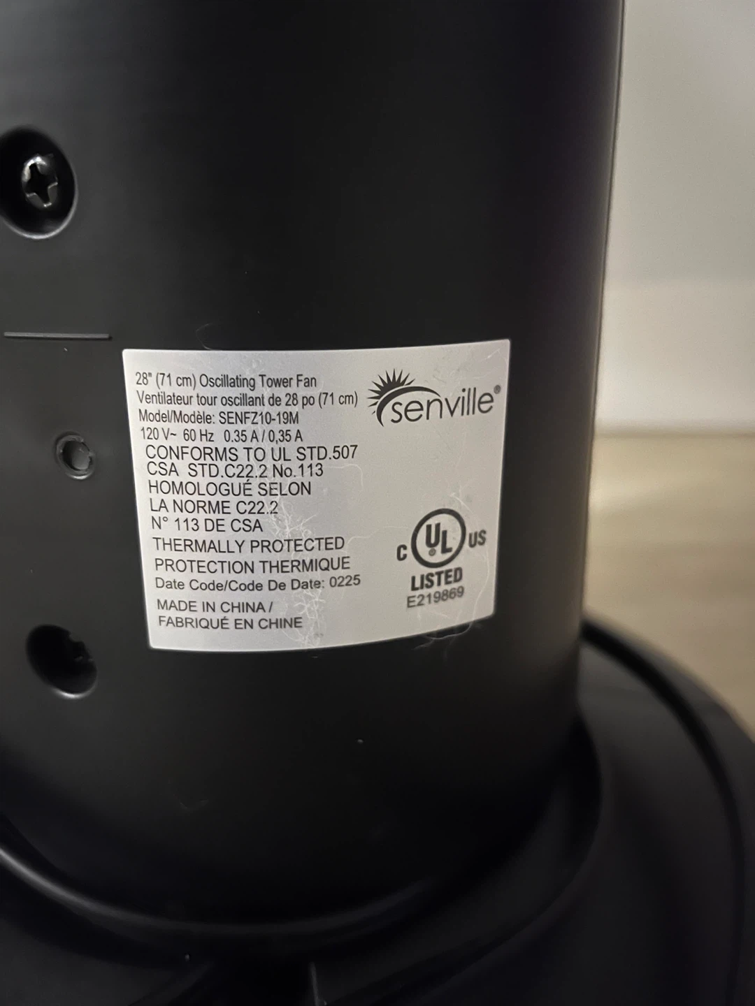 Senville 28” Oscillating Tower Fan - photo 5