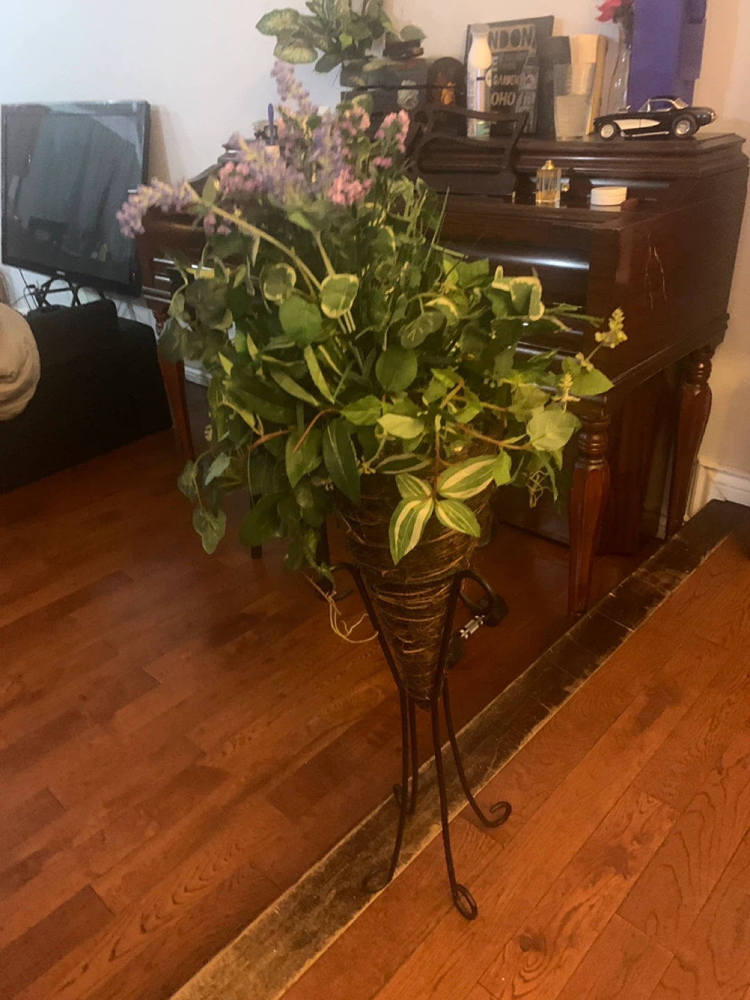 Faux Floral Arrangement with Decorative Stand - photo 2