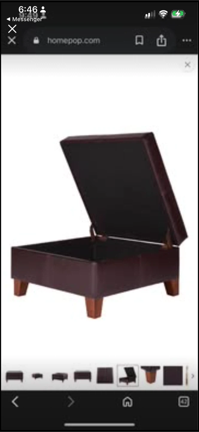 New Dark Brown Storage Ottoman - photo 4