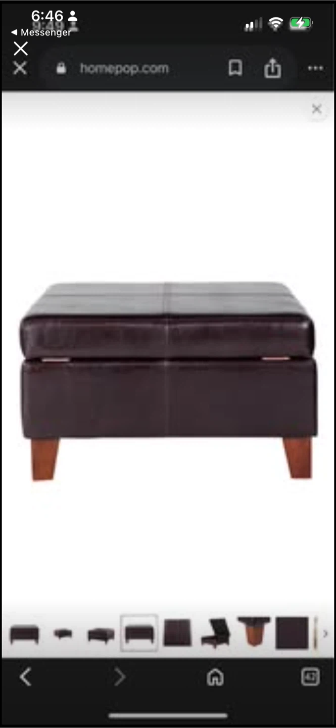 New Dark Brown Storage Ottoman - photo 3