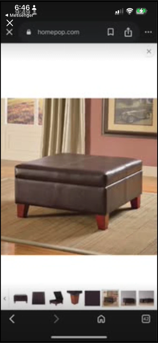 New Dark Brown Storage Ottoman