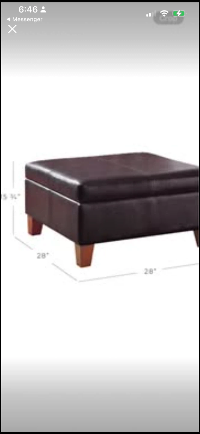 New Dark Brown Storage Ottoman - photo 2