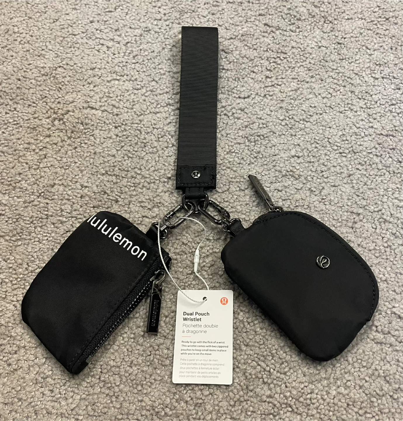 Lululemon Dual Pouch Wristlet Black