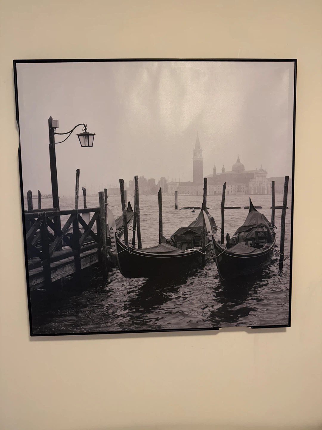 Venice Gondolas Black and White Wall Art